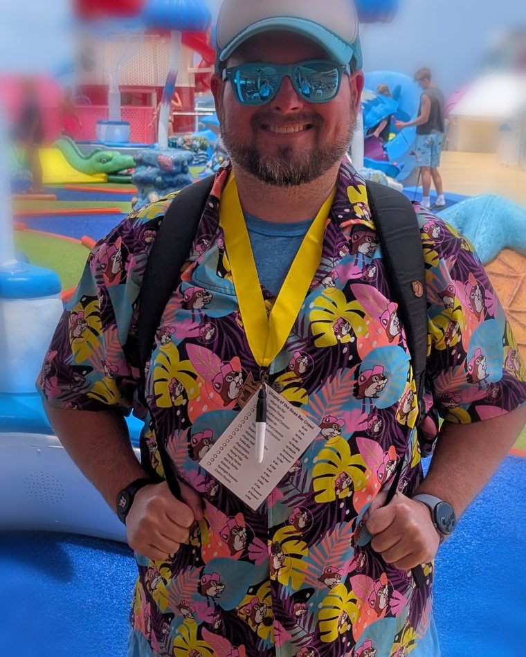 Jonathan Samonas on the pool deck of Star of the Seas
